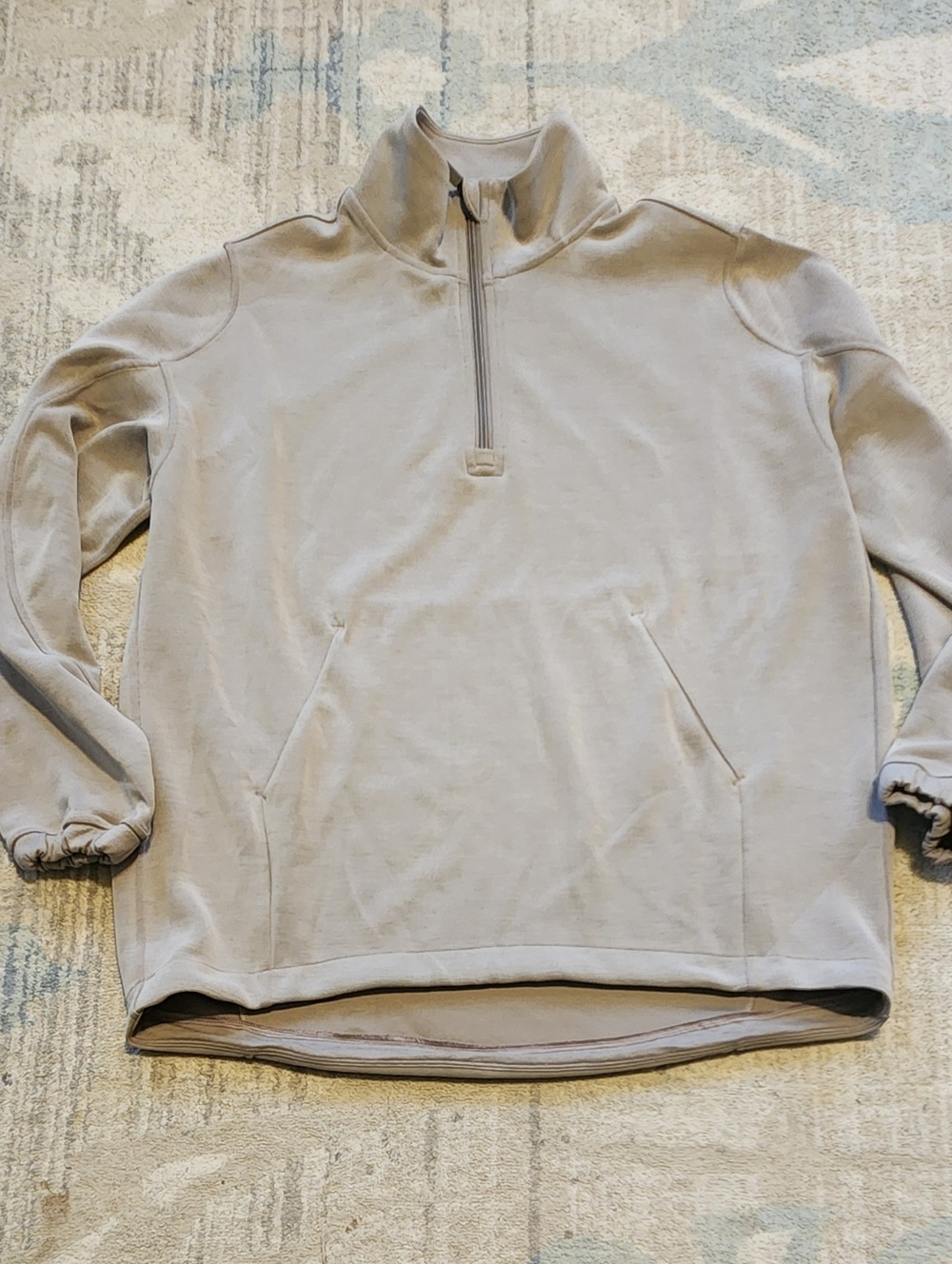 Lululemon Softstreme Half-Zip Long. Gray Khaki Tone. Size Small. NWOT